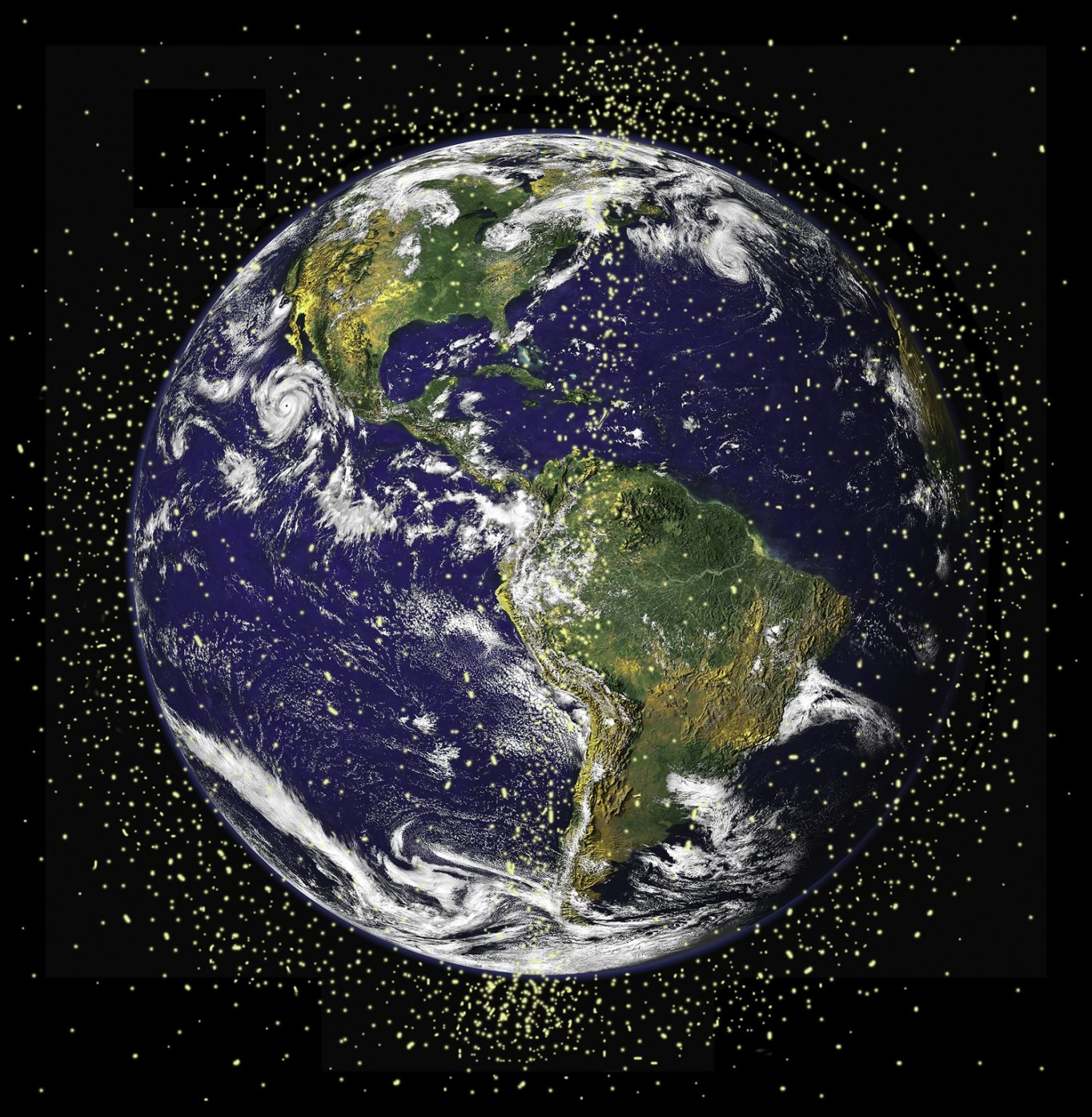 Visualization of orbital debris around Earth, from NASA