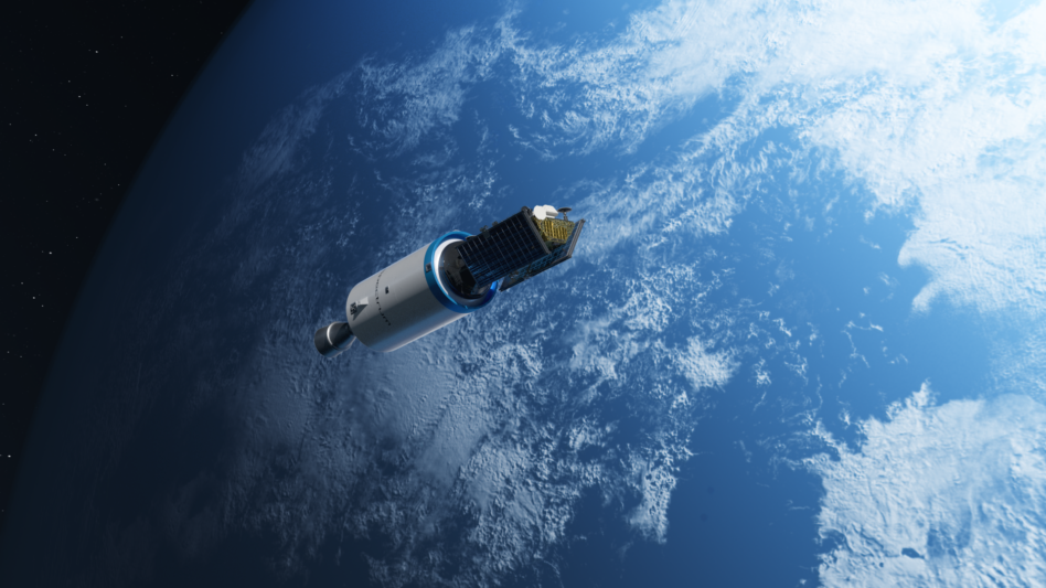 A rendering of Isar Aerospace's Spectrum , a two-stage orbital launch vehicle with a maiden flight planned for late 2022.