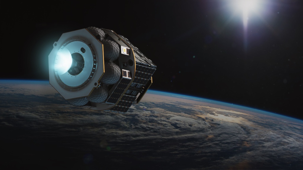 Render of Launcher's Orbital satellite transfer vehicle and payload hosting platform