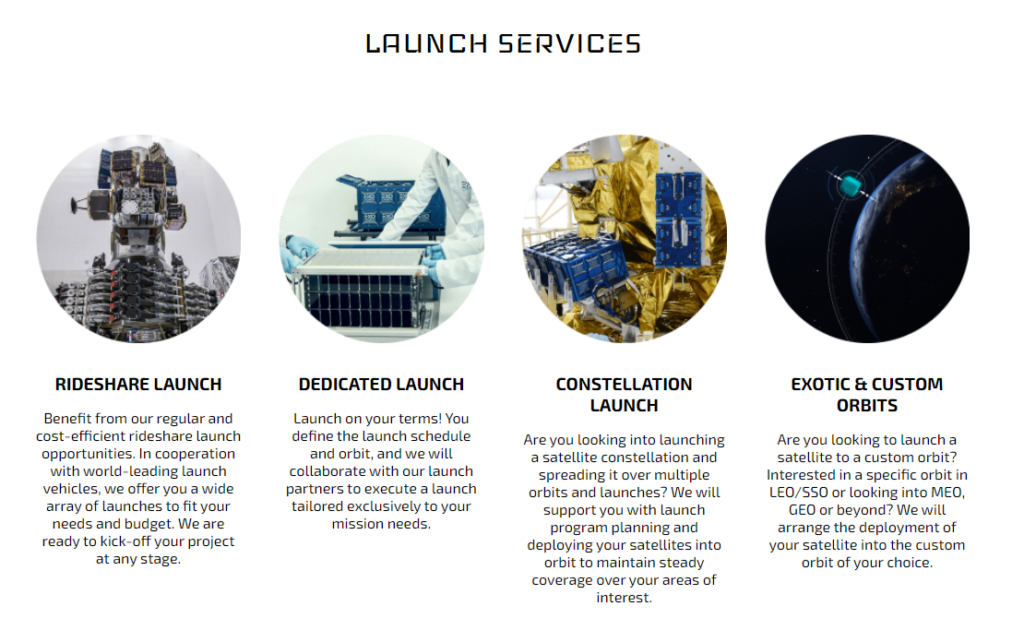Exolaunch launch services: rideshare, dedicated launch, constellation launch, or exotic and custom orbits