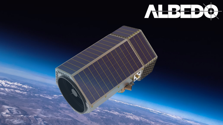 Render of an Albedo satellite in space