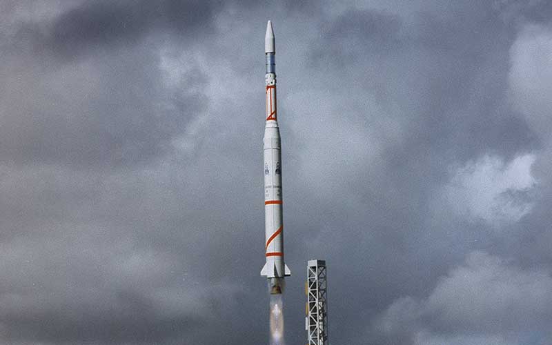 A Diamant rocket being launch from the Guiana Space Centre.