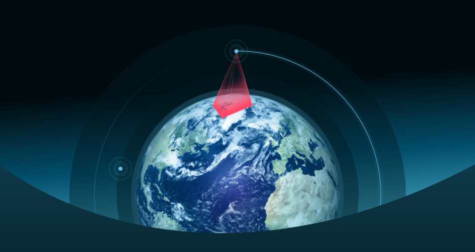 Rendering of satellite coverage on globe