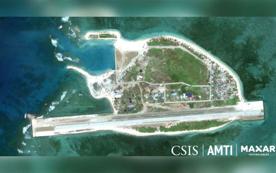 An April 4, 2022 satellite image of Thitu Island, which is near where the incident occurred. Image: CSIS/AMTI/Maxar