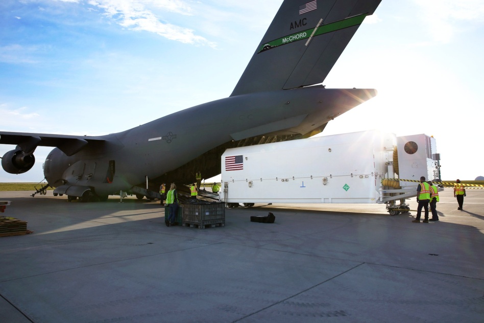 The USSF and Missile Systems Center deliver a GPS III satellite to Cape Canaveral Air Force Station, Florida. Credit: US Space Force/Los Angles Air Force Base.
