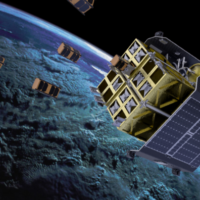 Render of D-Orbit space tug/OTV in action