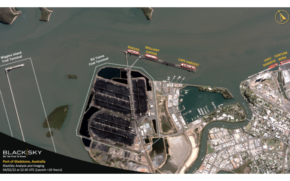 BlackSky satellite imagery and analysis of Gladstone, Australia. Image: BlackSky