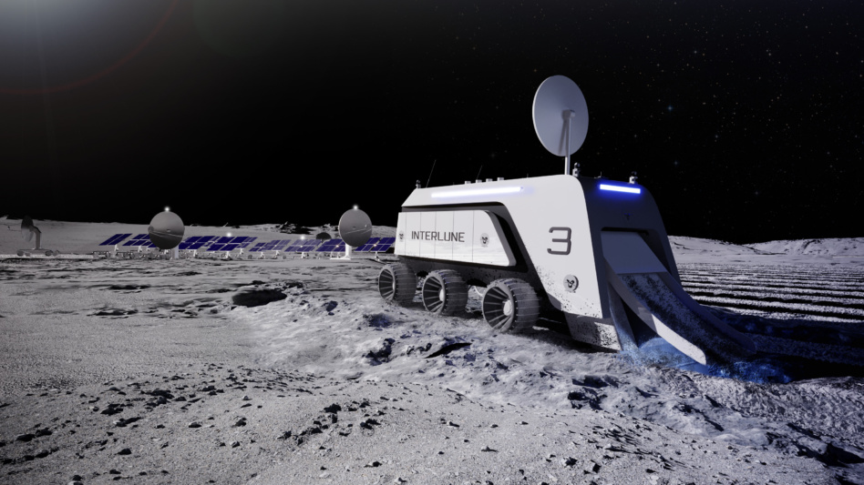 A computer rendering of what Interlune's lunar harvester could look like. Image: Interlune.