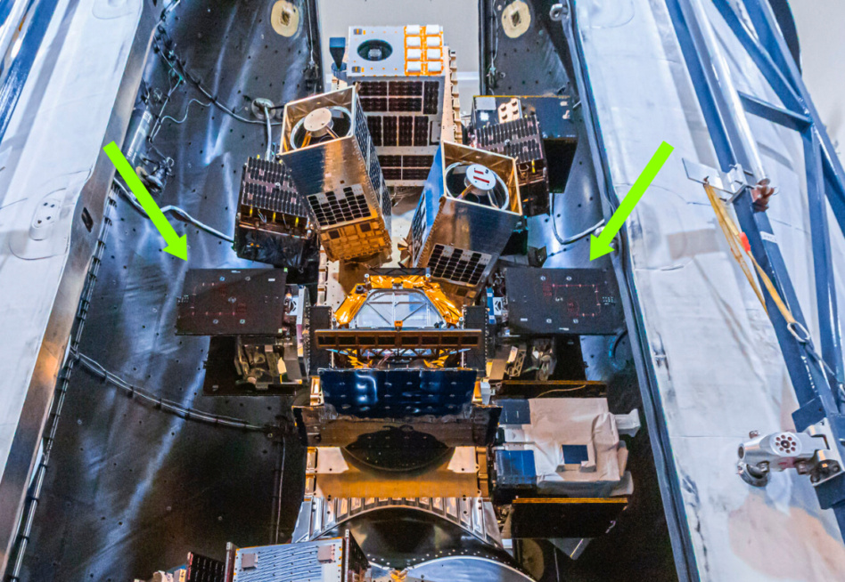 True Anomaly's Jackal spacecraft highlighted in the SpaceX Transporter-10 rideshare stack. Image: SpaceX/True Anomaly.