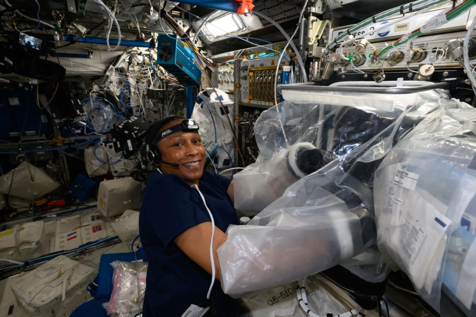 Astronaut Jeanette Epps operating Redwire's biofabrication facility onboard the ISS earlier this month. Image: NASA.