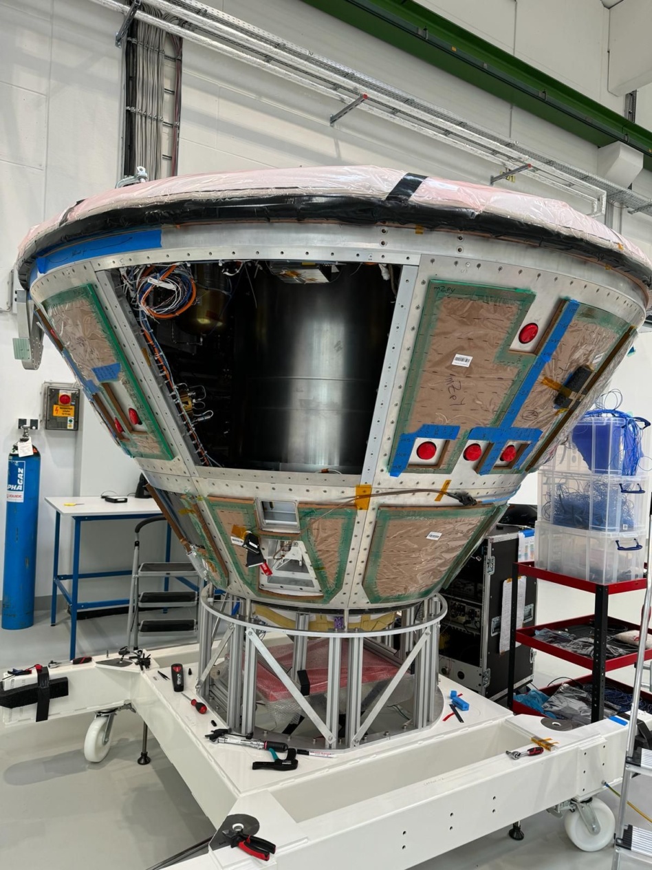 A prototype of The Exploration Company's capsule being prepared for environmental testing. Image: TEC.