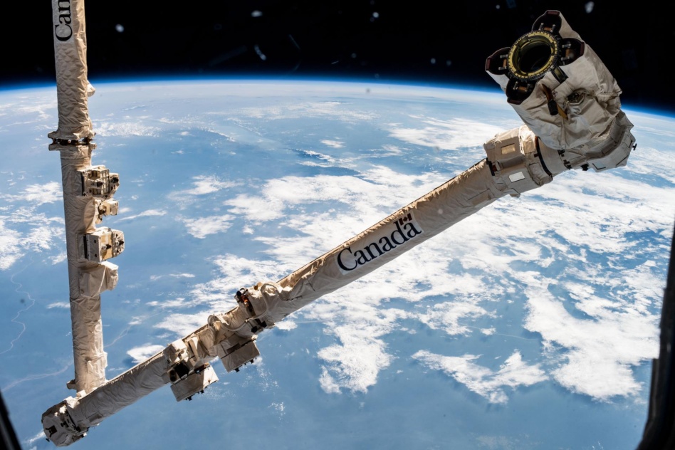 MDA's Canadarm2 robotic arm, at work on the ISS, paved the way for the next generation of space robots. Image: NASA.