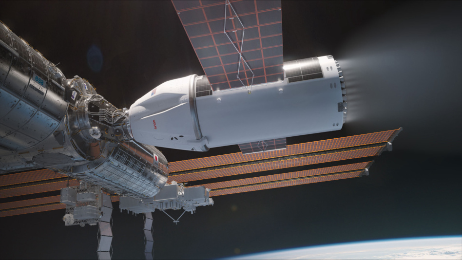 A rendering of SpaceX's deorbit vehicle, a modified version of the Dragon spacecraft. Image: SpaceX