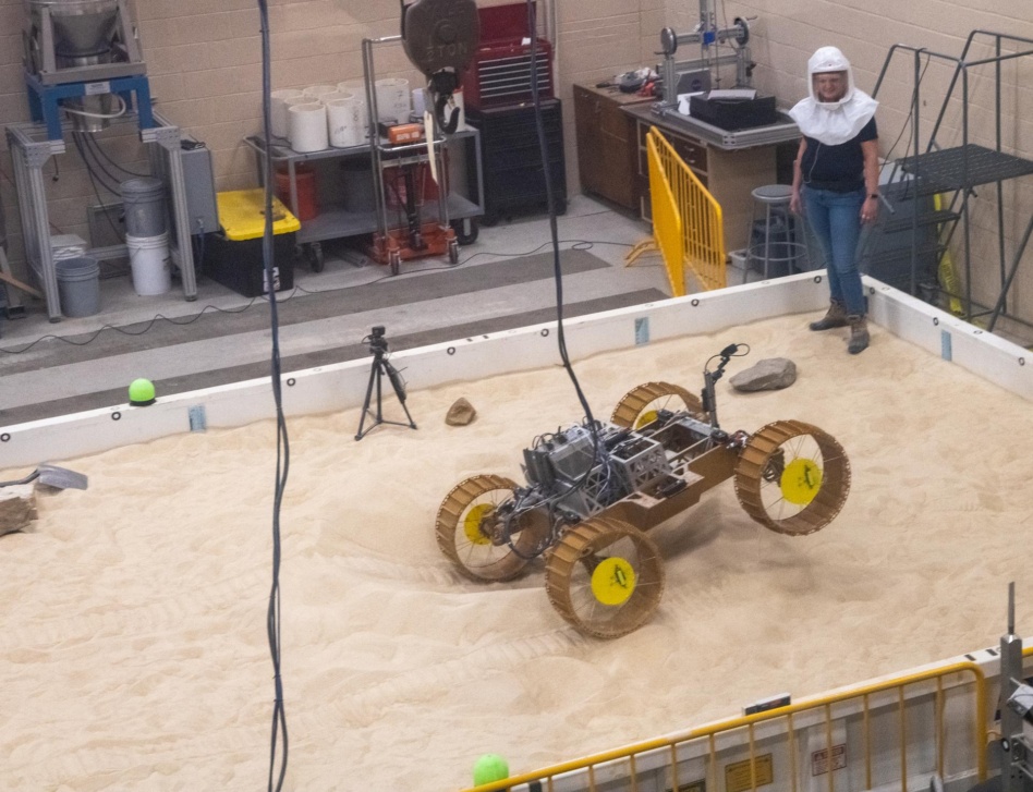 NASA's VIPER rover being put through its paces in a 2021 test. Image: NASA/GRC/ Bridget Caswell.