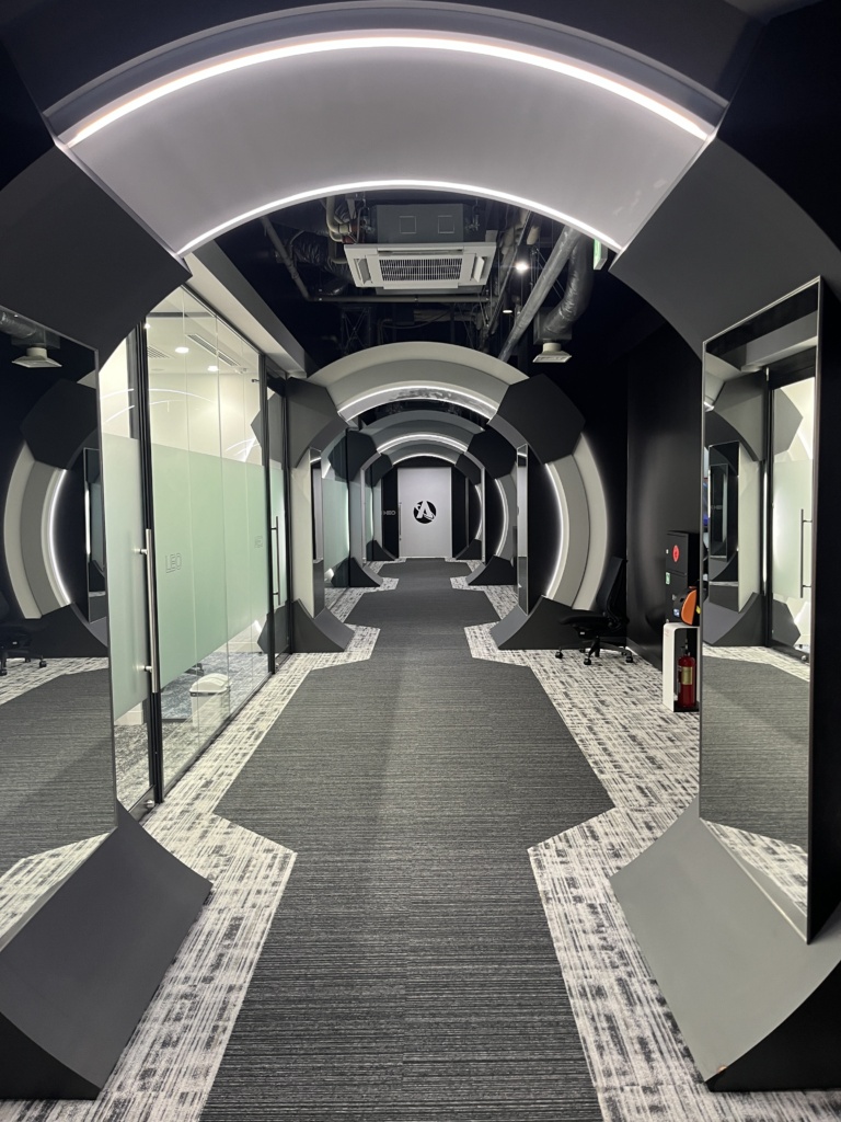 The hallway in Astroscale's Tokyo HQ. Image: Tim Fernholz/Payload.