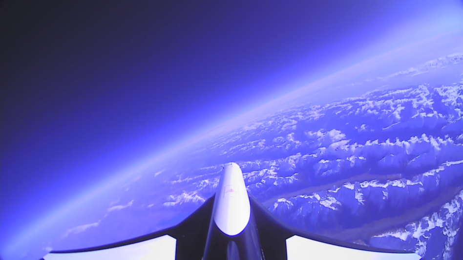 The view from 50,000 ft captured on Aurora's most recent test flight. Image: Dawn Aerospace