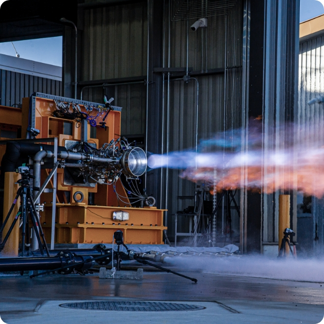 A Interstellar Technologies rocket engine on the test stand. Image: Interstellar Technologies.