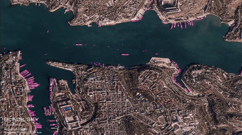 BlackSky imagery of the port of Sevastopol in 2022. Image: BlackSky