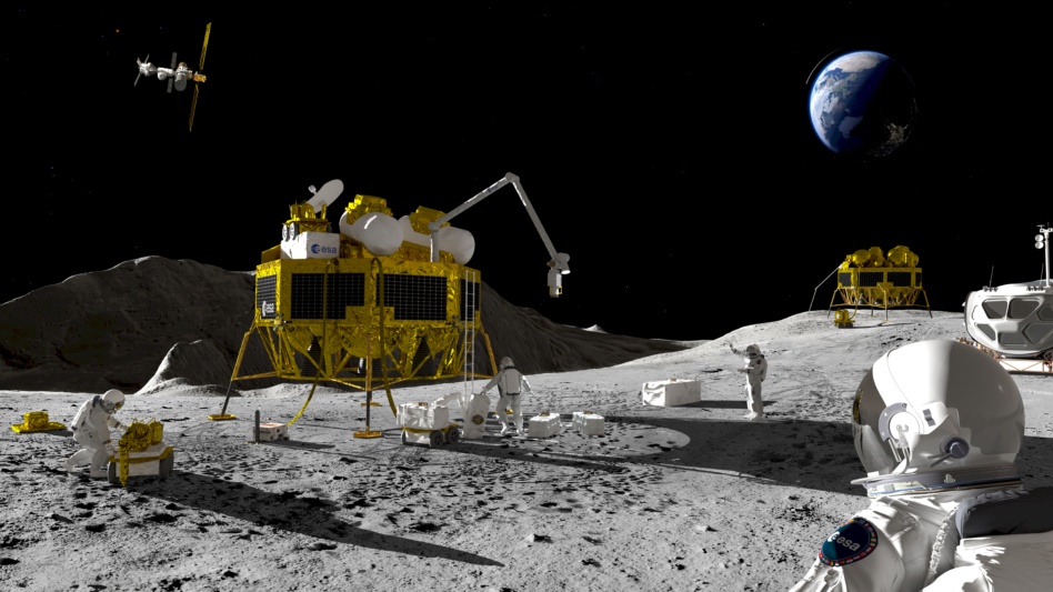 A rendering of what an ESA lunar expedition may entail. Image: ESA