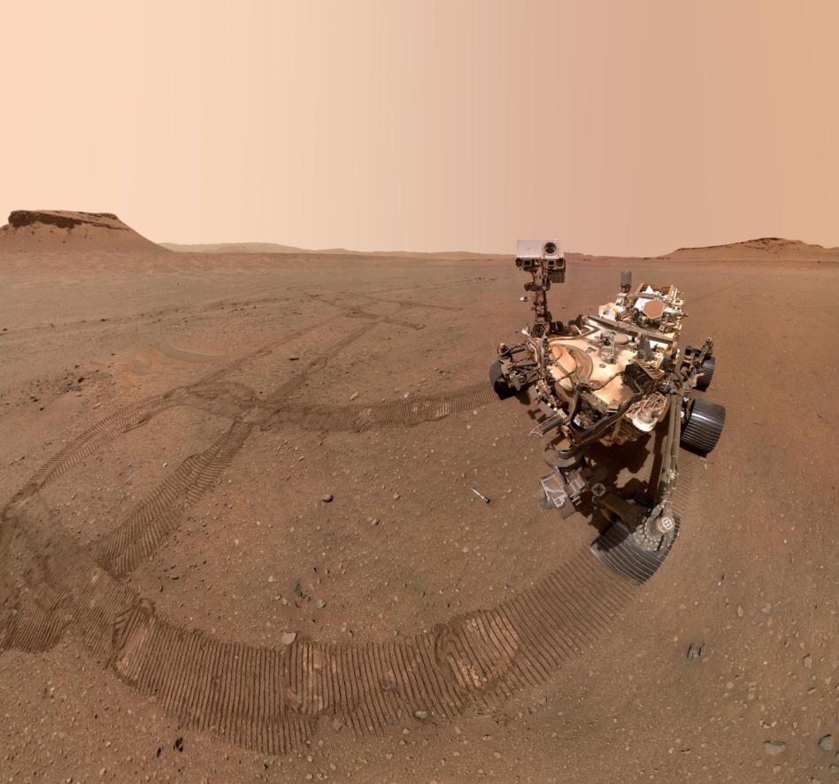 NASA's Perseverance Mars rover took a selfie with several of the 10 sample tubes it deposited at a sample depot it is creating within an area of Jezero Crater nicknamed "Three Forks." The image was taken by the WATSON (Wide Angle Topographic Sensor for Operations and eNgineering) camera on the end of the rover's robotic arm on Jan. 22, 2023, the 684th Martian day, or sol, of the mission.