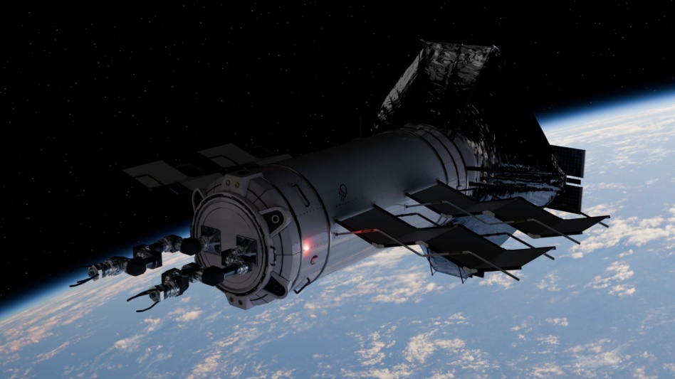 A rendering of Spaceium's future refueling station. Image: Spaceium