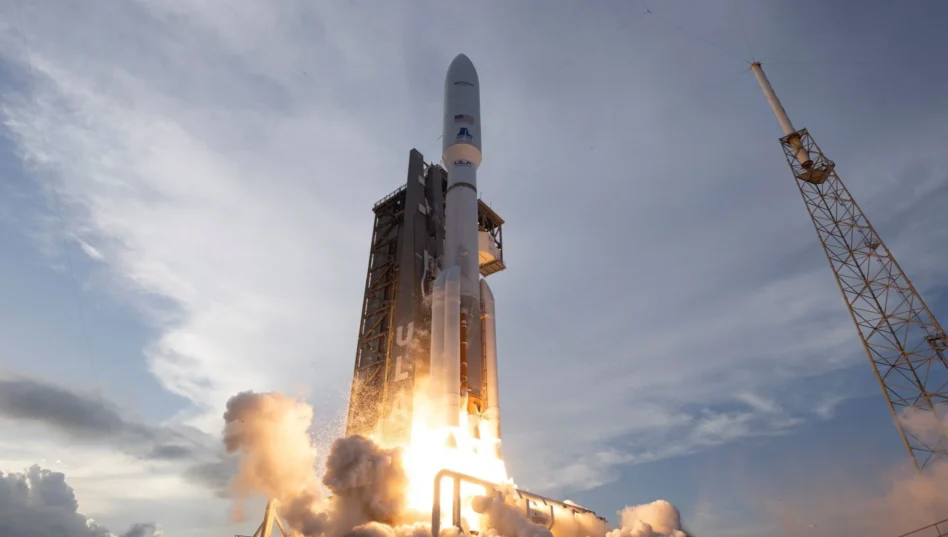 A ULA Atlas V rocket launched on April 28, 2025 to deliver the first operational Amazon Kuiper satellites to orbit. Image: ULA.