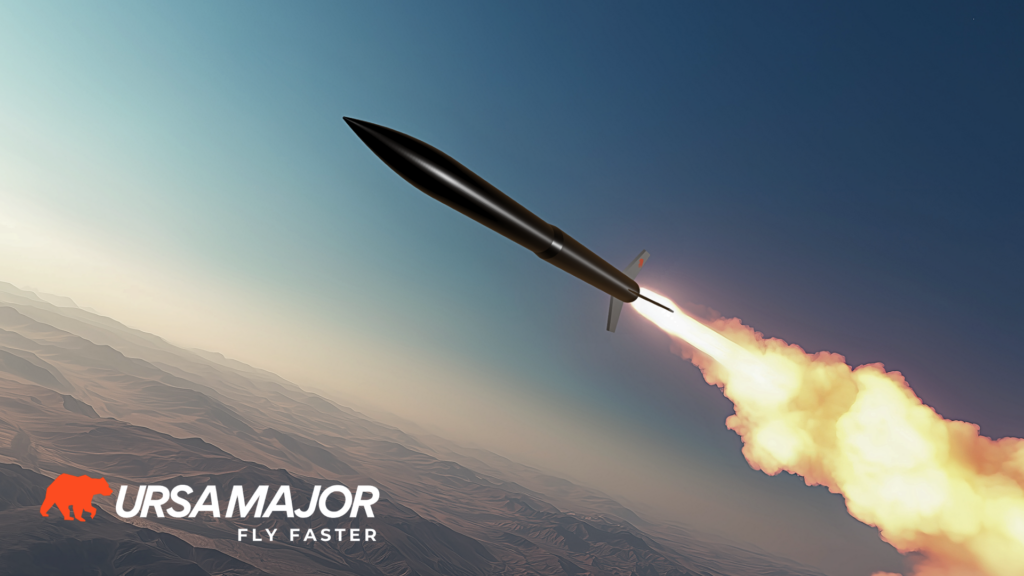 A computer rendering of the flight test vehicle Ursa Major is developing under its new AFRL contract. Image: Ursa Major.