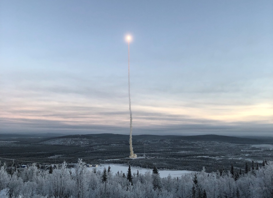 The SubOrbital Express 3 sounding rocket launched from Esrange in 2022. Image: Swedish Space Corporation
