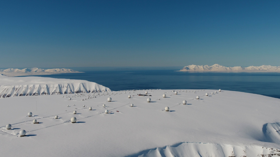 KSAT's ground station on Svalbard, an island above the Arctic Circle. Image: KSAT.