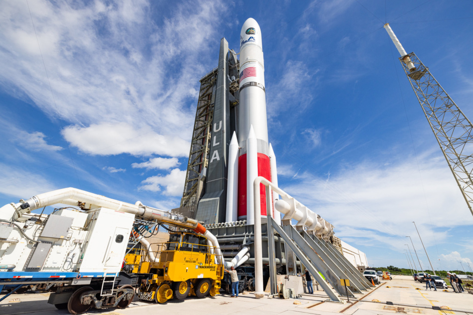 ULA's Vulcan rocket heads to the pad ahead of a launch for the US Space Force. Image: ULA.