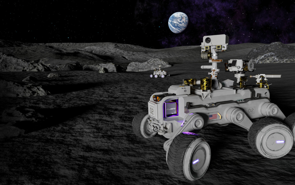 A rendering of a Zeno-enabled lunar rover. Image: Zeno Power