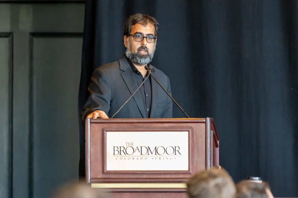Amit Kshatriya speaking at the Space Generation Fusion Forum in Colorado. Image: NASA