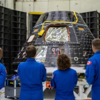 The Artemis II crew and Integrity. Image: NASA