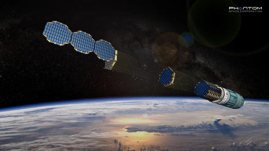 A rendering of Phantom Cloud sats deploying from Daytona. Image: Phantom Space
