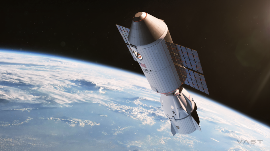 A rendering of Vast's Haven-1 docked to SpaceX's Dragon vehicle. Image: Vast