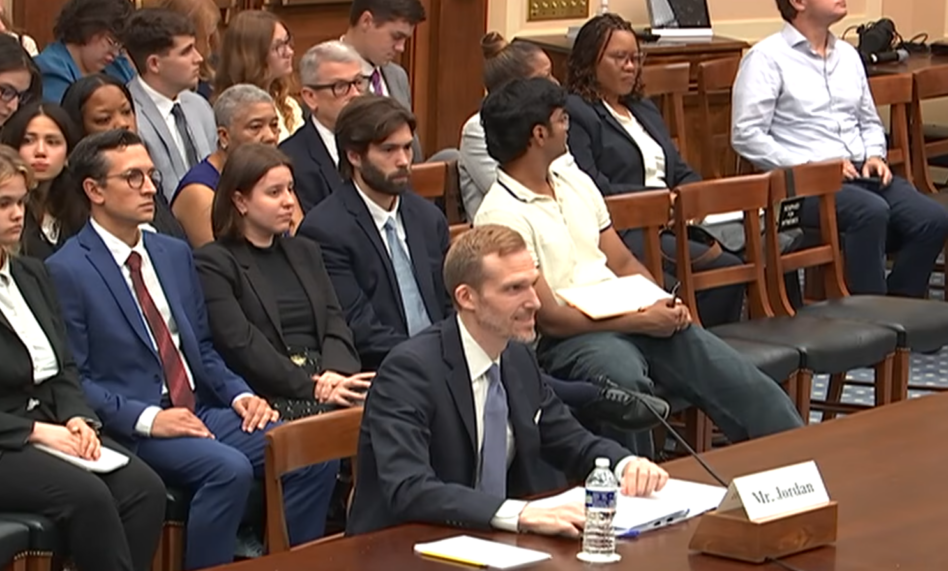 Taylor Jordan testifies before House subcommittee. Image: Office of Space Commerce