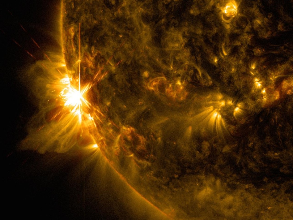 A 2014 solar flare captured by NASA's Solar Dynamics Observatory. Image: NASA